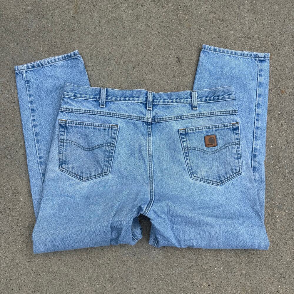 Carhartt Jeans Mens 40x30 Stonewash Traditional Fit Straight Leg Work B18 STW